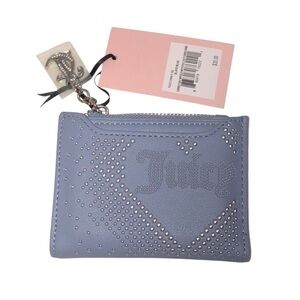 Juicy Couture Slate Blue Studded Lovely Day Bifold Wallet With Pullout CC NWT